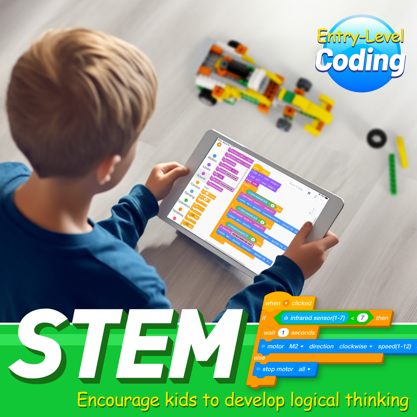 Robot Q Building Kit, 20-in-1 Programmable APP RC Car Robotics Coding Kit, STEM Projects Educational Birthday Gifts for Boys Girls Kids Aged 6-12 (233 Pieces)