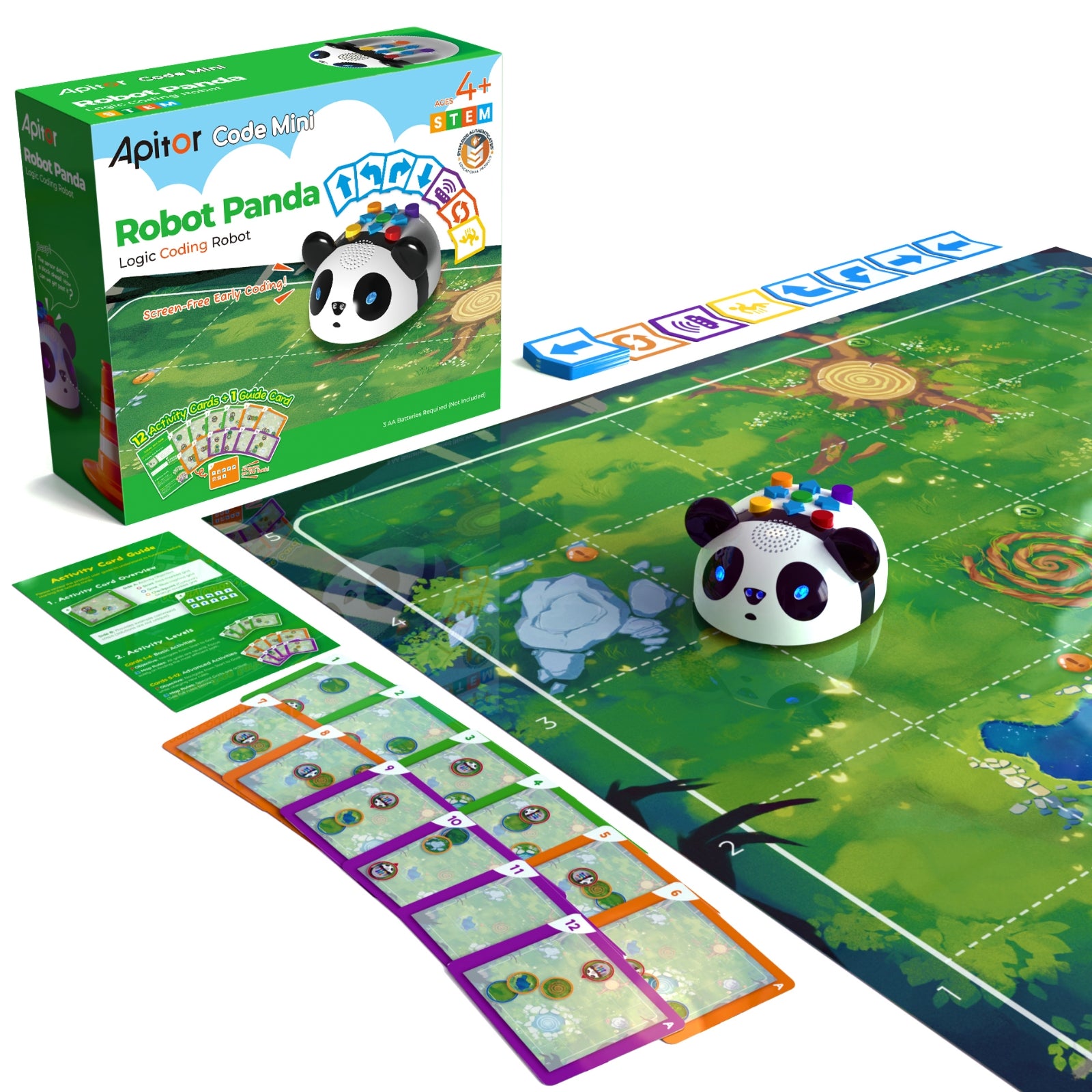 Apitor Robot Panda screen-free logic coding robot for kids ages 4-5