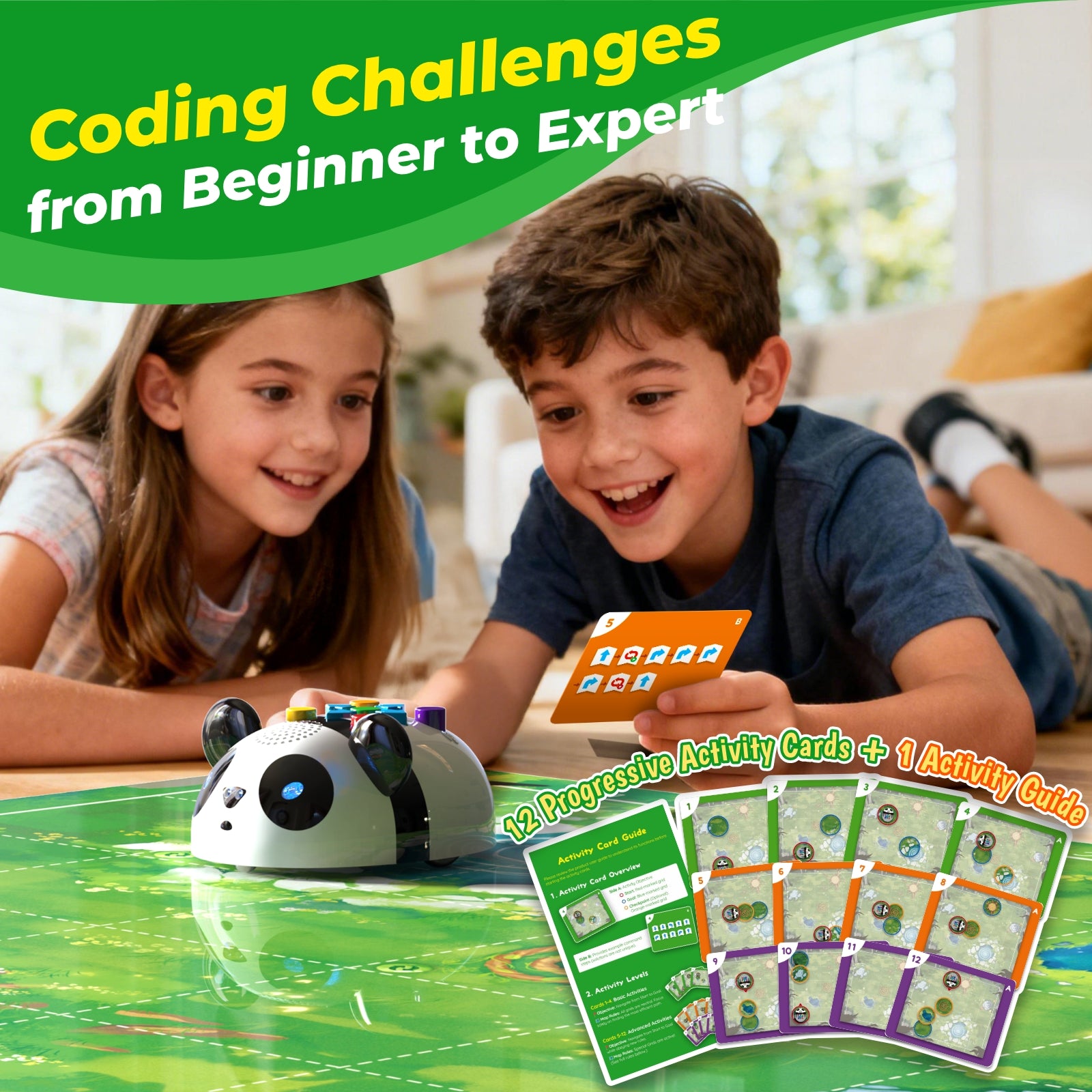 Apitor Robot Panda – 36 coding cards and 12 activity cards included