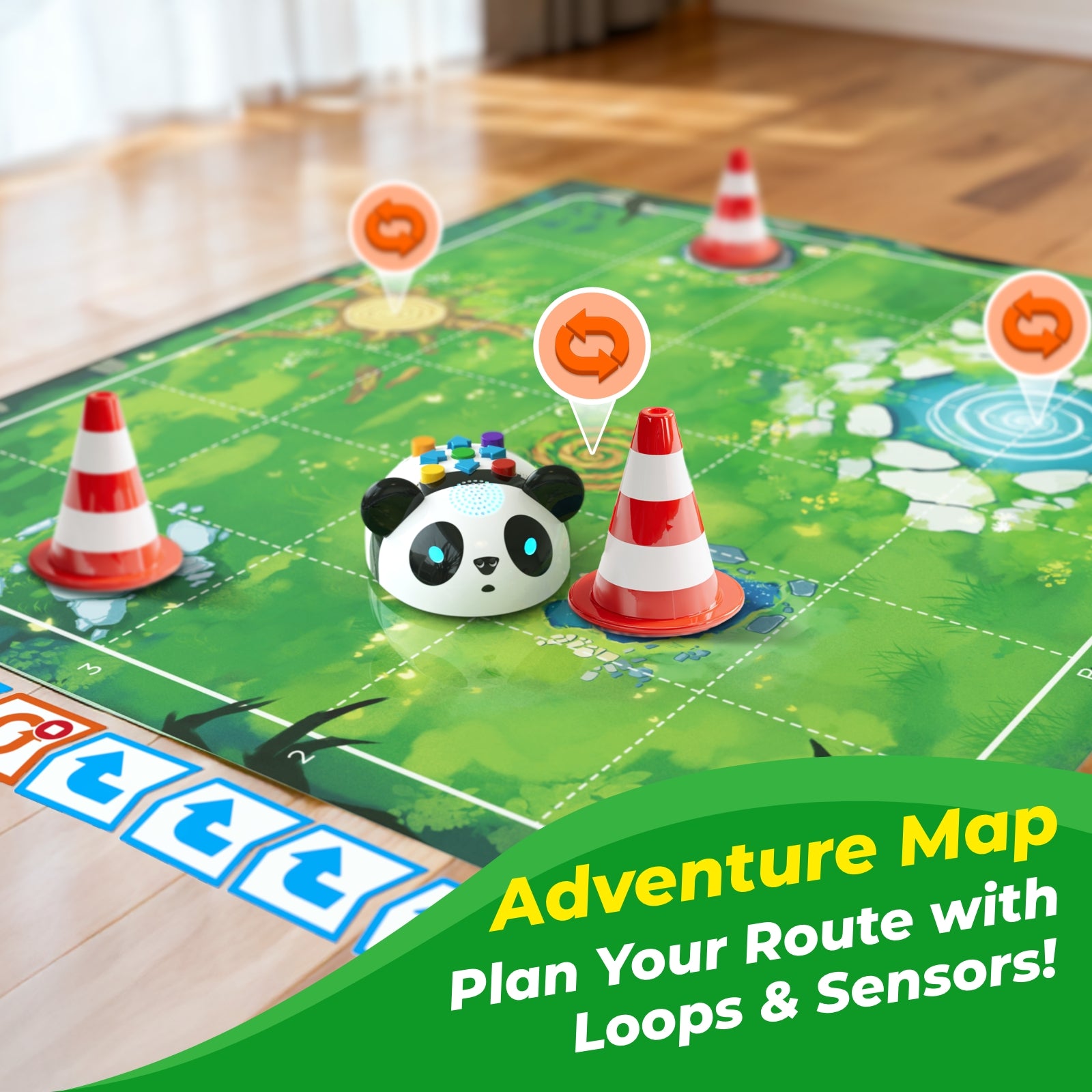 Apitor Robot Panda smart obstacle sensing and loop commands feature