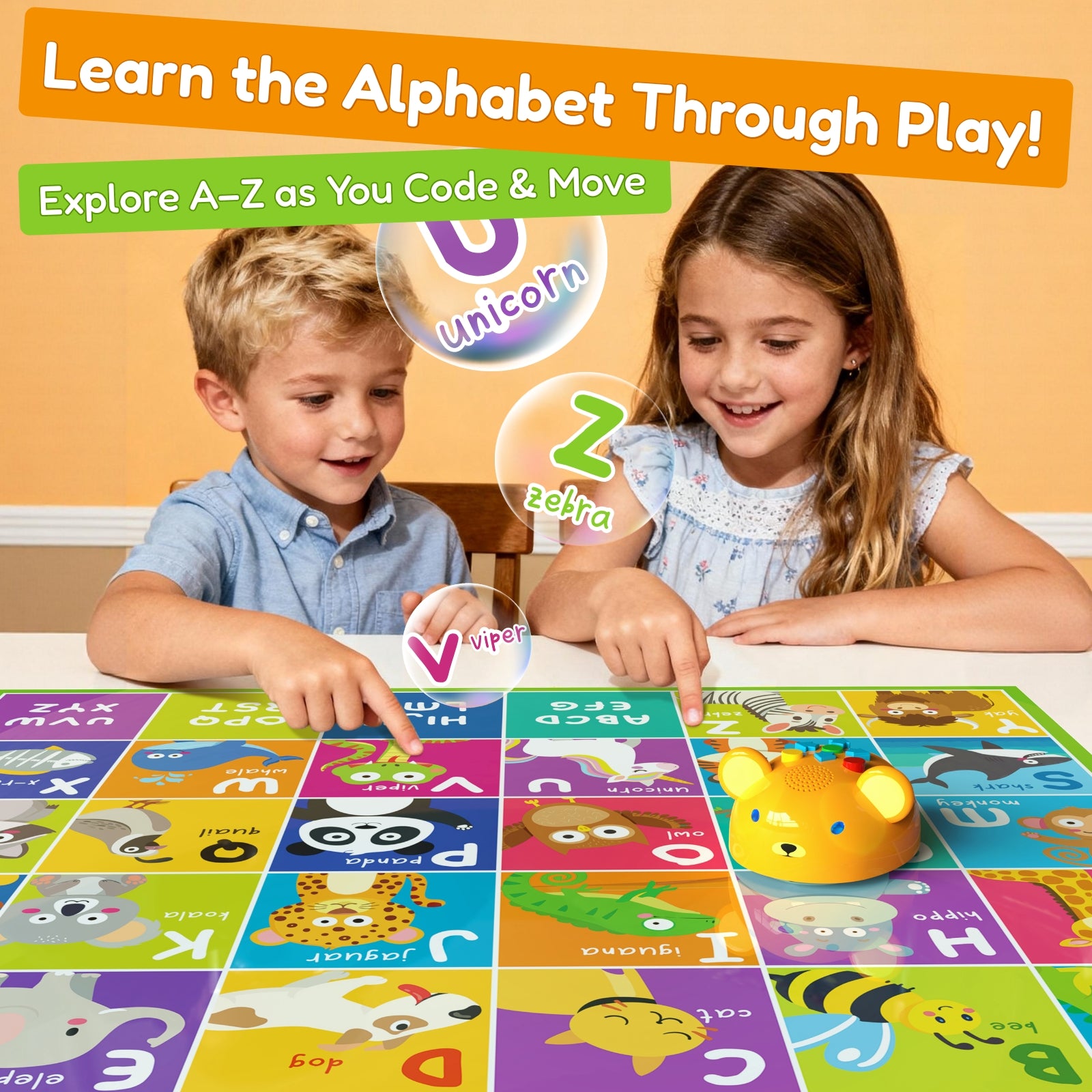 Apitor Robot Bear double-sided alphabet and DIY map included