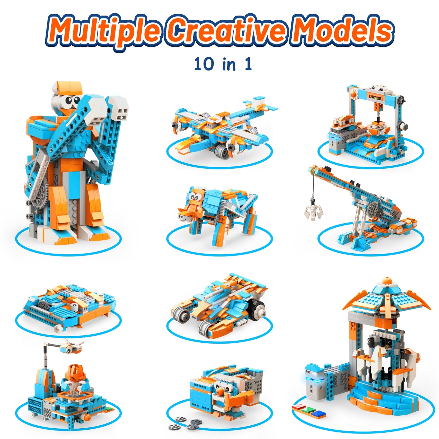 Robot S Robot Building Kit, 10 in 1 Programmable APP RC Robot/Car Robotics Coding Kit, STEM Projects Educational Birthday Gifts for Boys Girls Kids Aged 7-12 (389 Pcs)