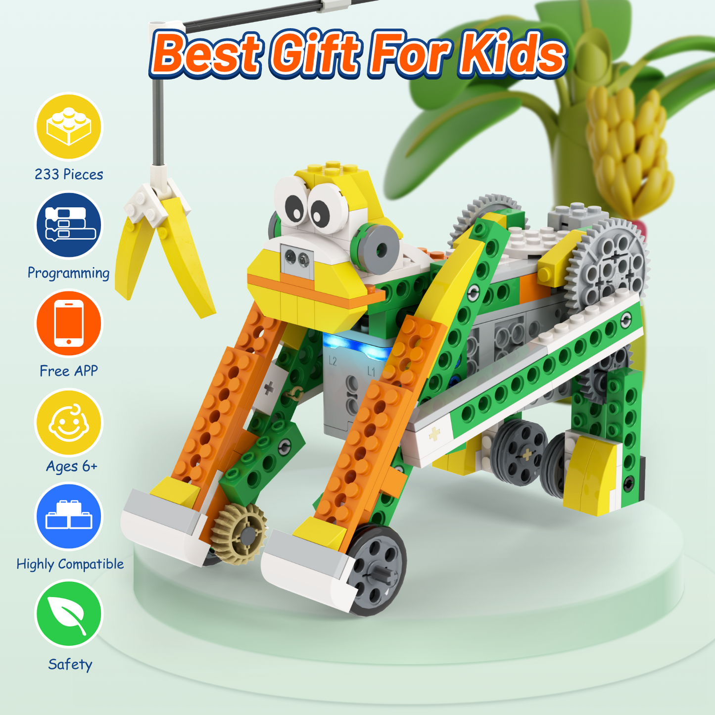 Robot Q Building Kit, 20-in-1 Programmable APP RC Car Robotics Coding Kit, STEM Projects Educational Birthday Gifts for Boys Girls Kids Aged 6-12 (233 Pieces)
