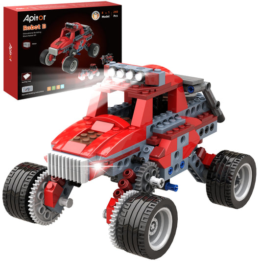 Robot B 8 in 1 STEM Kits for Kids Age 6-8, DIY Electronic Monster Truck Building Kit, STEM Toys for Boys Craft Projects 8-10, Build Robot DIY Activity for Ages 6 7 8 9 10 11 12 + Years