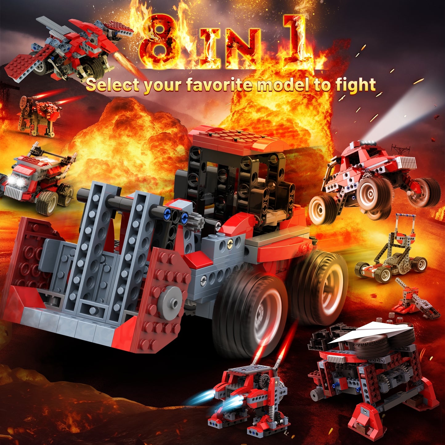 Robot B 8 in 1 STEM Kits for Kids Age 6-8, DIY Electronic Monster Truck Building Kit, STEM Toys for Boys Craft Projects 8-10, Build Robot DIY Activity for Ages 6 7 8 9 10 11 12 + Years