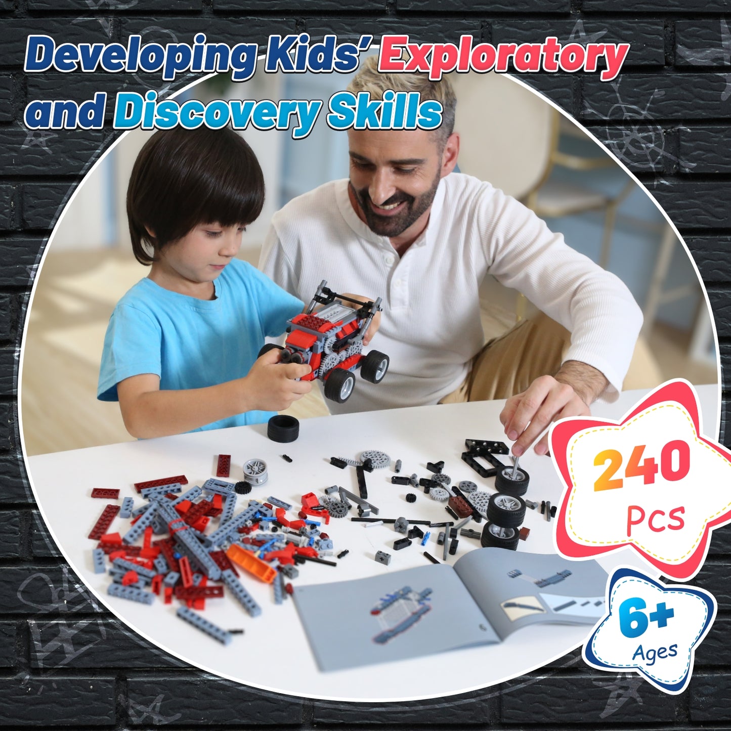 Robot B 8 in 1 STEM Kits for Kids Age 6-8, DIY Electronic Monster Truck Building Kit, STEM Toys for Boys Craft Projects 8-10, Build Robot DIY Activity for Ages 6 7 8 9 10 11 12 + Years