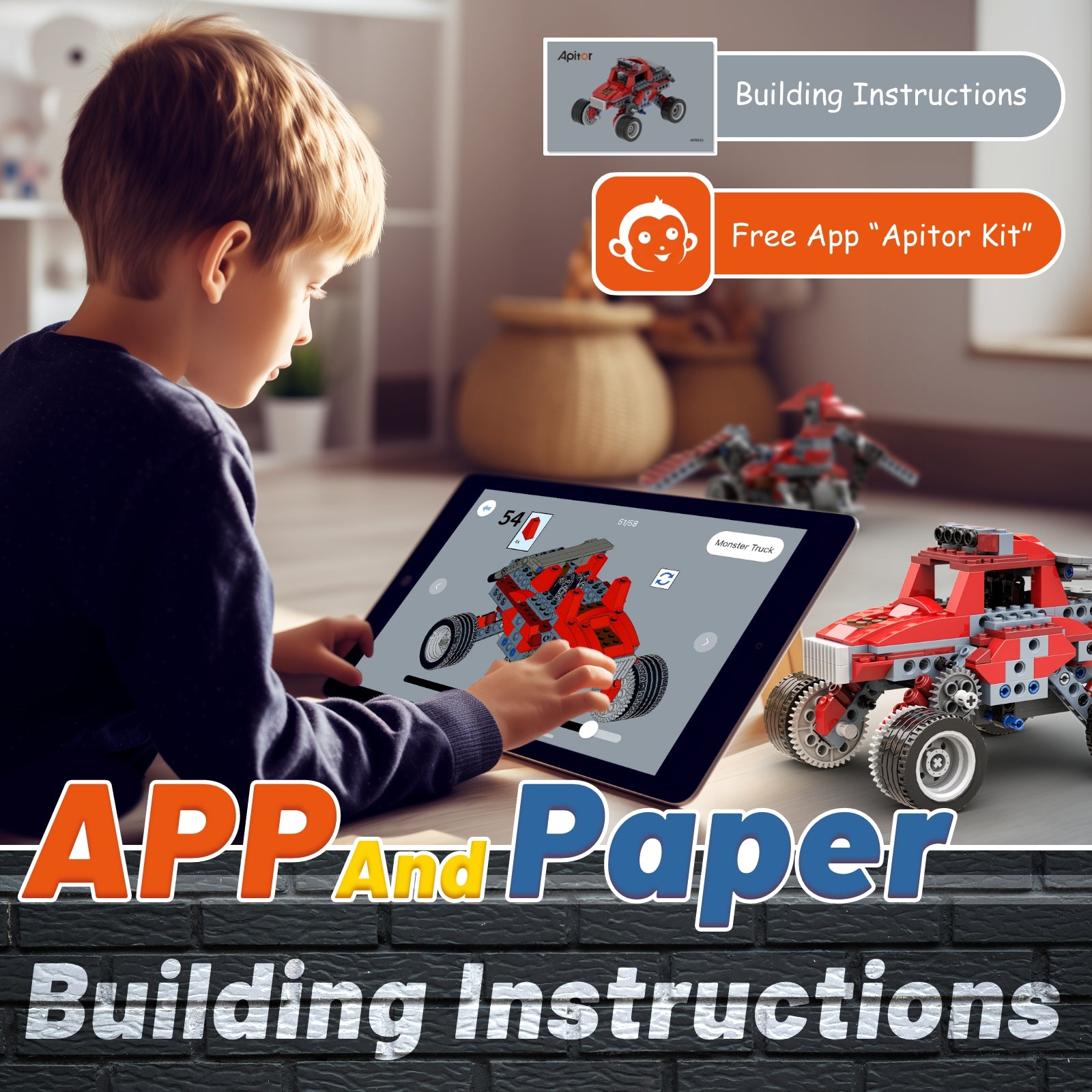 Apitor® Robot B Storage｜8-in-1 Motorized Robot for Boys with Storage Box