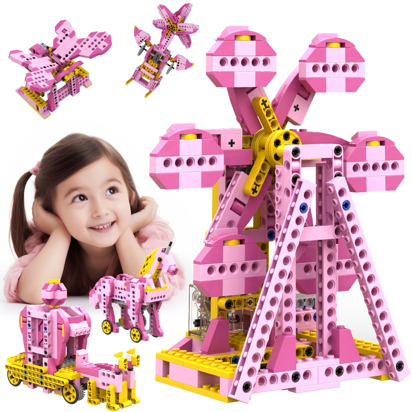 Robot G 298PCS STEM Toys for Girls, 8-in-1 Electric Motor Robotic Science Kits, STEM Kits for Kids Age 8-10, Educational Craft Building Toys, Birthday Gifts for Boys Girls 6 7 8 9 10 11 12 Year Old