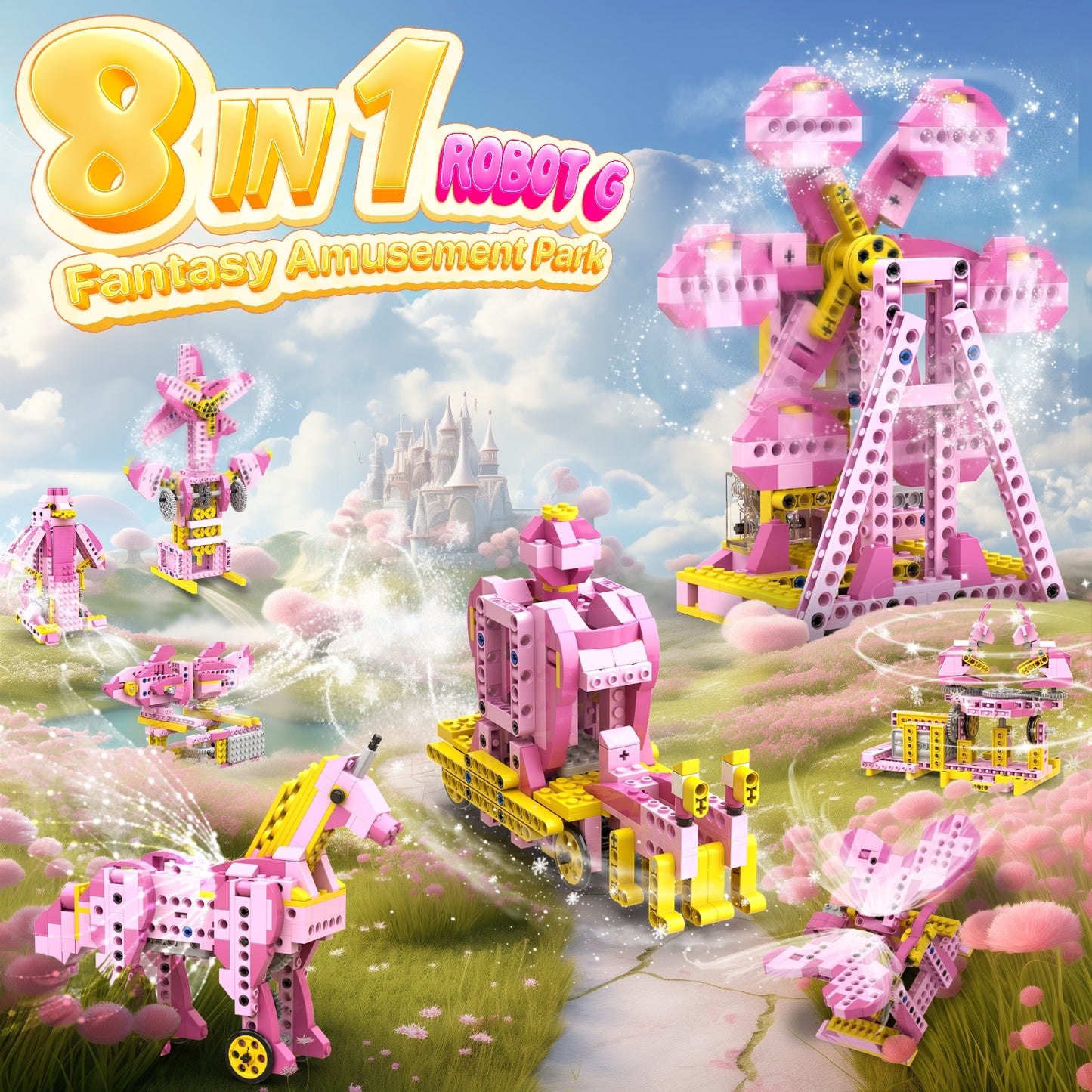 Robot G 298PCS STEM Toys for Girls, 8-in-1 Electric Motor Robotic Science Kits, STEM Kits for Kids Age 8-10, Educational Craft Building Toys, Birthday Gifts for Boys Girls 6 7 8 9 10 11 12 Year Old