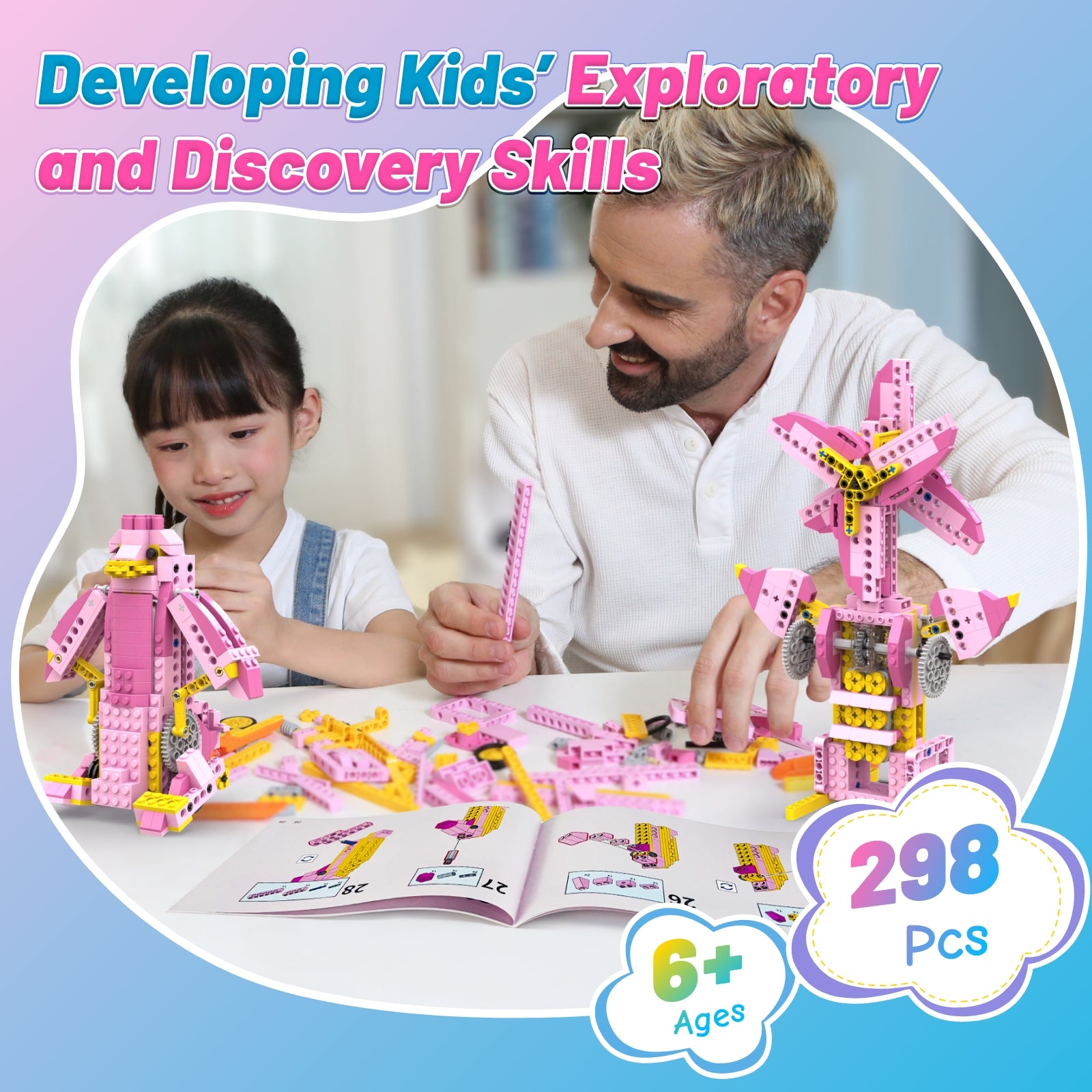 Apitor® Robot G｜8-in-1 Motorized Ferris Wheel STEM Building Kit for Girls