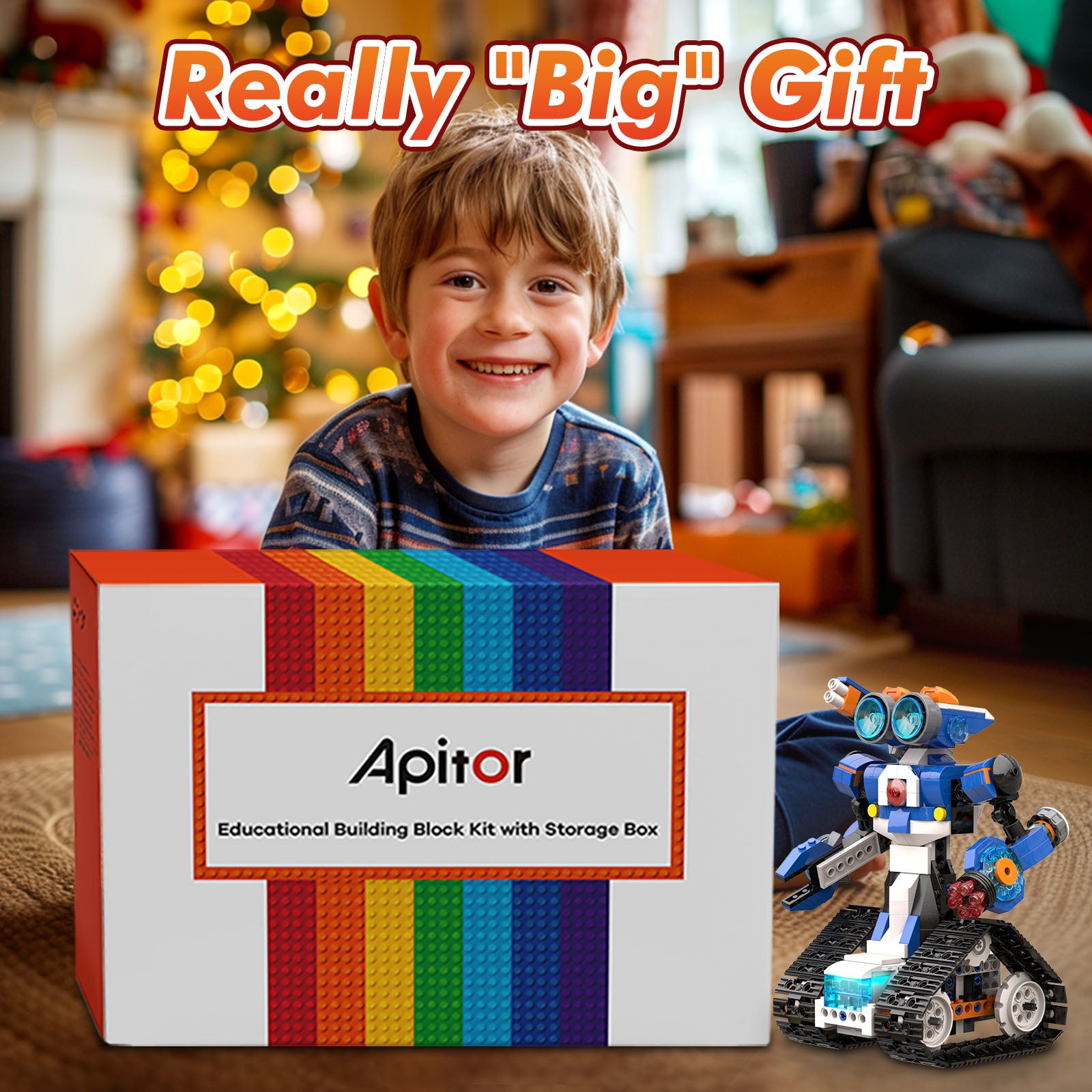 Apitor® Robot J Storage｜6-in-1 Space STEM Coding Robot with Storage Box