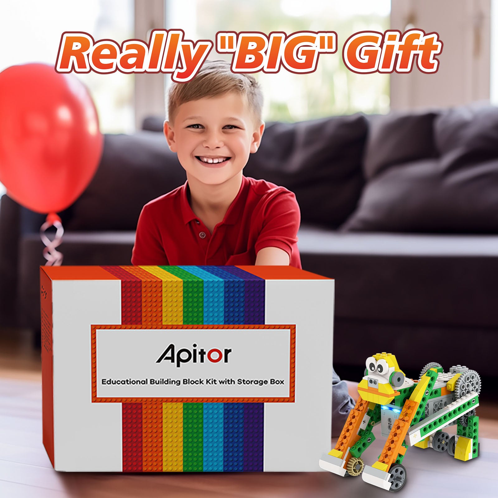 Apitor® Robot Q Storage｜20-in-1 Beginner Educational Coding Robot with Storage Box