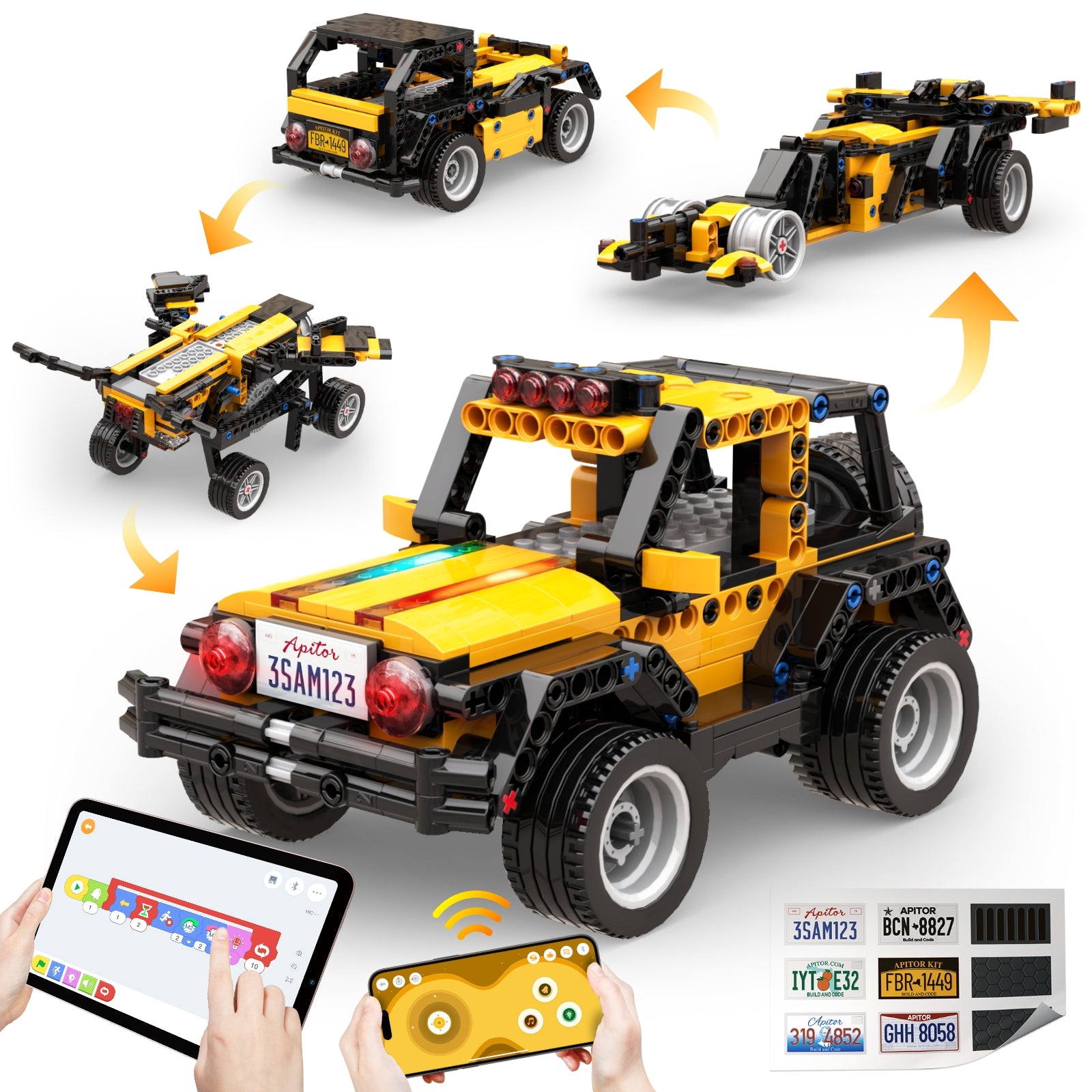 Apitor Robot R 4-in-1 coding buggy building kit for kids ages 6-12