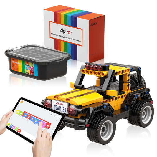 Robot R Smart Robot Building Kit with Storage Box, 4-in-1 Programmable App Remote Control Off Roader Car Toy, Authentic and Functional Design, Coding Gifts for 6 7 8 9 10 11 12 Years Old Kids