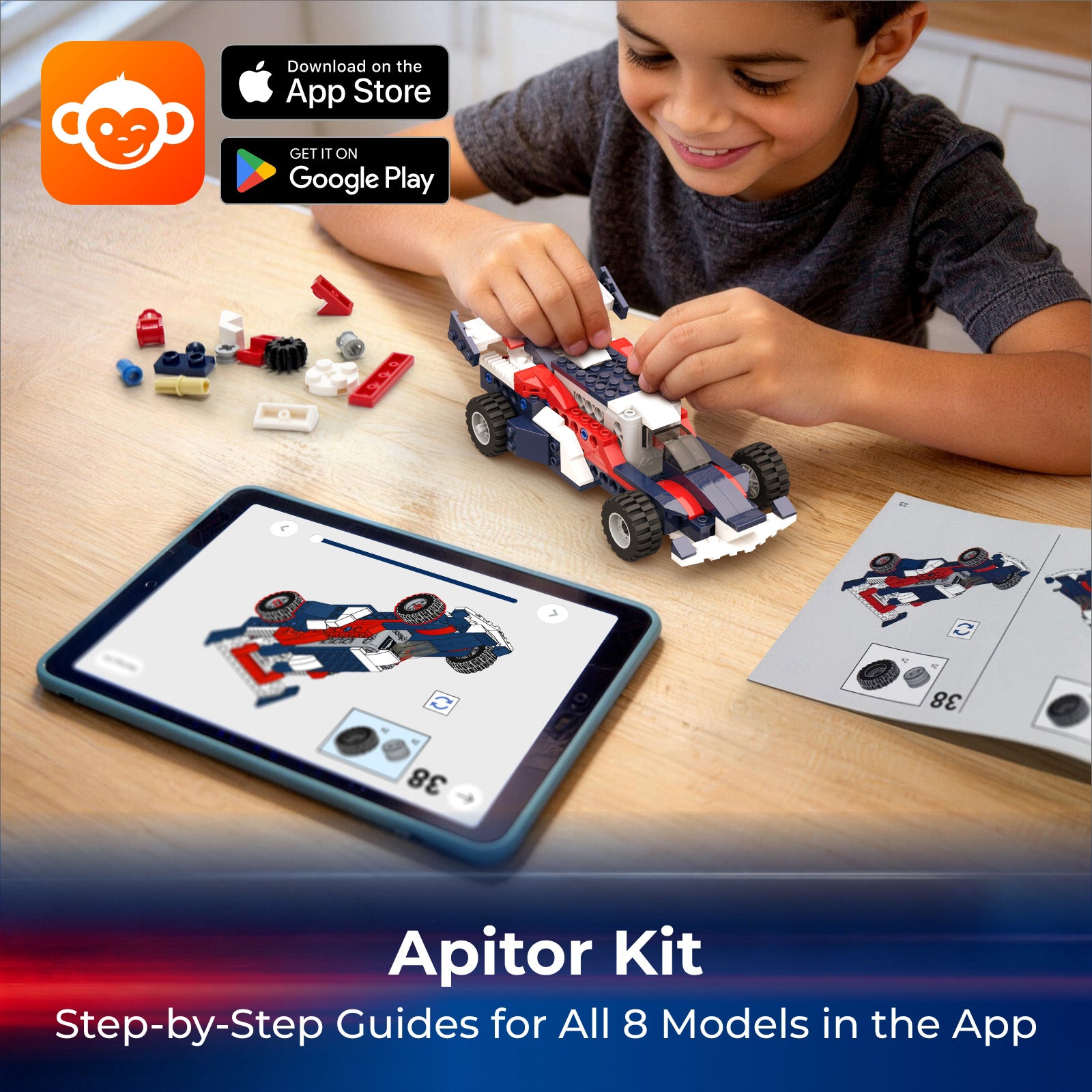 Apitor Robot T 136 Pieces STEM Building Kit - Parts Overview