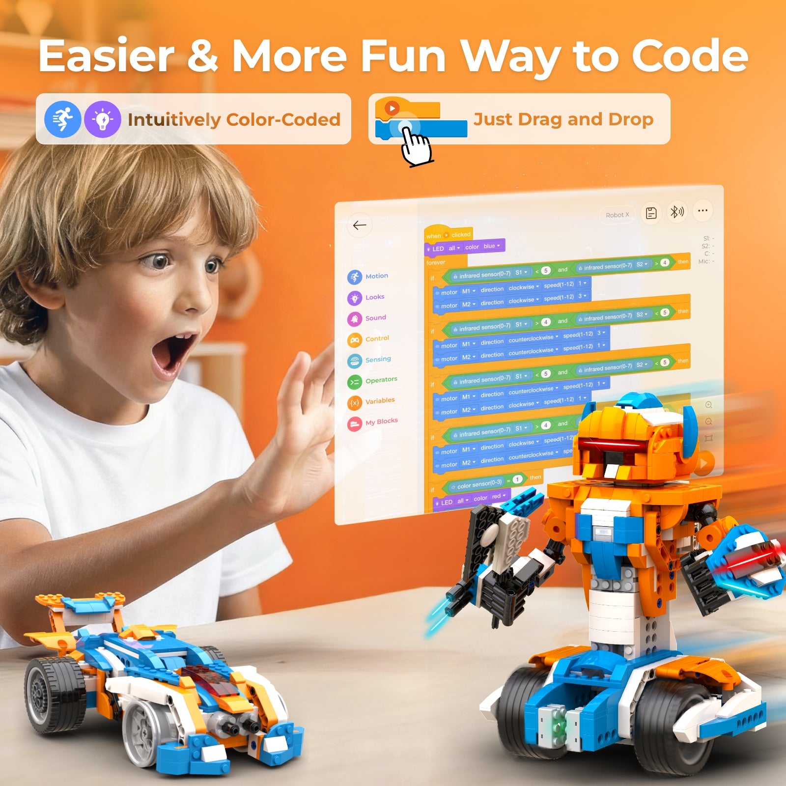 Apitor Robot X | 12-in-1 Advanced Coding Robot for Kids Ages 8-12