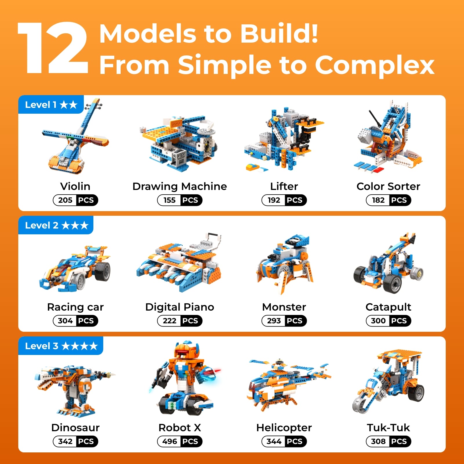 Apitor Robot X – 600+ blocks with 3 motors and 2 infrared sensors