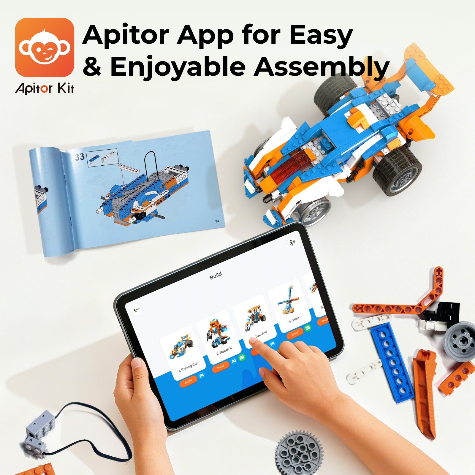 Apitor Robot X graphical drag-and-drop programming via free app